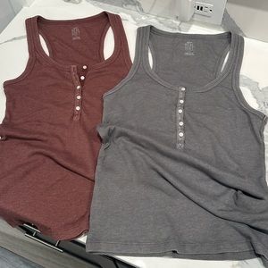 Aerie Henley razor back ribbed tanks